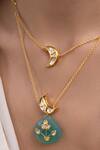 Shop_Joules By Radhika_Green Tiara Drop Necklace _at_Aza_Fashions