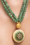 Shop_Joules By Radhika_Green Sakina Beaded Necklace _at_Aza_Fashions