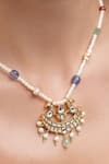 Shop_Joules By Radhika_Multi Color Celesti Gold Finish Necklace _at_Aza_Fashions