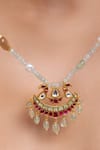 Shop_Joules By Radhika_Multi Color Amaira Gold Finish Necklace _at_Aza_Fashions