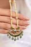 Buy_Joules By Radhika_Green Arvya Gold Finish Necklace _at_Aza_Fashions