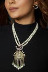 Joules By Radhika_White Pearls, Stones Gold Finish Necklace Set _Online_at_Aza_Fashions