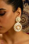 Shop_Joules By Radhika_Gold Plated Stones Dusk Polki Chaandbali Earrings _at_Aza_Fashions