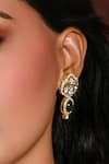 Buy_Joules By Radhika_Green Crystals Golden Glow Earrings _at_Aza_Fashions