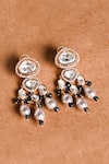 Shop_Joules By Radhika_Gold Plated Pearls, Crystals Kundan Harmony Finish Earrings _at_Aza_Fashions