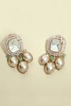 Shop_Joules By Radhika_Gold Plated Pearls, Stones Kundan Enchantment Earrings _at_Aza_Fashions