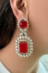 Shop_Prerto_Red Stones Kanoj Ruby Kundan Polki Necklace Set _at_Aza_Fashions