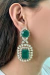 Shop_Prerto_Emerald Green Stones Kundan Polki Necklace Set _at_Aza_Fashions