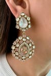 Shop_Prerto_Pink Stones, Pearls Kodki Marble Kundan Necklace Set _at_Aza_Fashions
