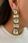 Shop_Prerto_Emerald Green Karri Kundan Polki Necklace Set _at_Aza_Fashions