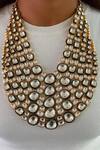 Buy_Prerto_Emerald Green Karri Kundan Polki Necklace Set _at_Aza_Fashions