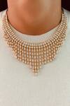 Buy_Prerto_Gold Plated Diamonds, Crystals Droplets Necklace Set _at_Aza_Fashions