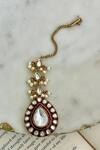 Prerto_White Stones Kundan Ruby 3 Layer Statement Necklace Set _Online_at_Aza_Fashions