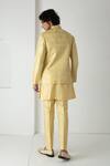 Shop_Chhaya Mehrotra_Yellow Brocade, Silk, Chanderi Embroidery Yarrow Esper Bundi Set _at_Aza_Fashions