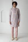 Buy_Chhaya Mehrotra_Pink Chanderi Dusty Block Printed Kurta Set _at_Aza_Fashions