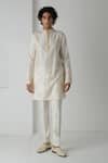Buy_Chhaya Mehrotra_Ivory Chanderi Embroidery Mirror Kurta Set _at_Aza_Fashions
