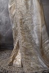Shop_Anita Kanwal_Silver Silk, Tissue Sequins, Embroidery Designer Banarasi Saree Set _Online_at_Aza_Fashions