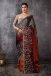 Buy_Anita Kanwal_Maroon Silk, Tissue Designer Banarasi Saree With Unstitched Blouse Piece _at_Aza_Fashions