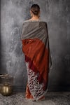 Shop_Anita Kanwal_Maroon Silk, Tissue Designer Banarasi Saree With Unstitched Blouse Piece _at_Aza_Fashions