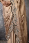 Anita Kanwal_Gold Velvet, Crepe, Tissue Beads, Sequins, And Green Designer Saree & Blouse Set _Online_at_Aza_Fashions