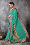 Shop_Anita Kanwal_Green Handloom Jute Saree With Unstitched Blouse Piece Set _Online_at_Aza_Fashions