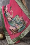 Shop_Anita Kanwal_Pink Embroidery Handloom Jute Saree With Unstitched Blouse Piece _Online_at_Aza_Fashions