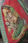 Anita Kanwal_Red Embroidery Brick Handloom Jute Saree And Unstitched Blouse Piece Set _at_Aza_Fashions