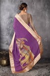 Shop_Anita Kanwal_Purple Designer Handloom Jute Saree And Unstitched Blouse Piece Set _at_Aza_Fashions