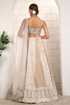 Anita Kanwal_Silver Georgette, Organza Sequins, Beads, Designer White Lehenga Set _at_Aza_Fashions