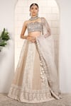Buy_Anita Kanwal_Silver Georgette, Organza Sequins, Beads, Designer White Lehenga Set 
