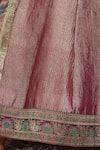 Buy_Anita Kanwal_Purple Tissue Embroidery Round Neck Designer Lehenga Set 