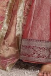 Anita Kanwal_Orange Tissue Embroidery Sweetheart Neck, Designer Lehenga Set _Online