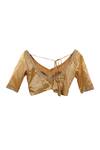 Buy_Anita Kanwal_Gold Tissue Beads, Embroidery V-neck Lehenga Set _Online_at_Aza_Fashions