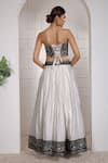Shop_Anita Kanwal_Black Modal, Silk Embroidery Sweetheart Neck And White Skirt Set _at_Aza_Fashions