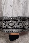Shop_Anita Kanwal_Black Modal, Silk Embroidery Sweetheart Neck And White Skirt Set _Online_at_Aza_Fashions