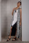 Anita Kanwal_Black Embroidery V-neck And White Designer Jacket _Online_at_Aza_Fashions