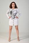 Shop_Baani Khurana_Black Cotton, Linen Collared And White Designer Dress _Online_at_Aza_Fashions