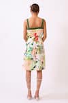 Shop_Baani Khurana_Pink Cotton, Linen Square Neck Multi Floral Dress _at_Aza_Fashions