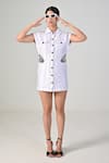 Buy_Baani Khurana_White Taffeta, Silk Embroidery Collared Designer Tafta Dress _Online_at_Aza_Fashions
