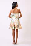 Shop_Baani Khurana_Multi Color Cotton, Linen Scoop Neck Floral Print Dress _at_Aza_Fashions