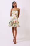 Buy_Baani Khurana_Multi Color Cotton, Linen Scoop Neck Floral Print Dress _at_Aza_Fashions