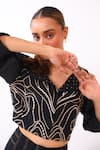 Buy_Baani Khurana_Black Cotton, Linen Embroidery Round Neck Designer Top And Trouser Set 