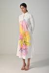 Shop_Baani Khurana_Pink Poplin Collared Multi Floral Printed Dress _Online_at_Aza_Fashions