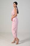Shop_Baani Khurana_Pink Cotton, Linen Embroidery Round Neck Designer Crop Top And Pant Set _at_Aza_Fashions