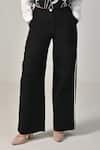 Buy_Baani Khurana_Black Cotton, Linen, Poplin Embroidery Square Neck Designer Top And Pant Set _Online_at_Aza_Fashions