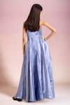Shop_Samyukta Singhania_Purple Satin Designer Gown With Flower Detail _at_Aza_Fashions