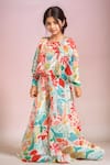 Petite Pomme_Cream Multi Color Designer Top And Palazzo Set _Online_at_Aza_Fashions