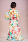Shop_Petite Pomme_Cream Multi Color Designer Top And Palazzo Set _at_Aza_Fashions