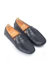 Buy_Domani_Black Gommino Leather Penny Loafers _at_Aza_Fashions