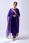 Buy_House Of Pink_Purple Modal, Silk, Organza Embroidery, Zari Vibrant Kurta Salwar Dupatta Set _at_Aza_Fashions